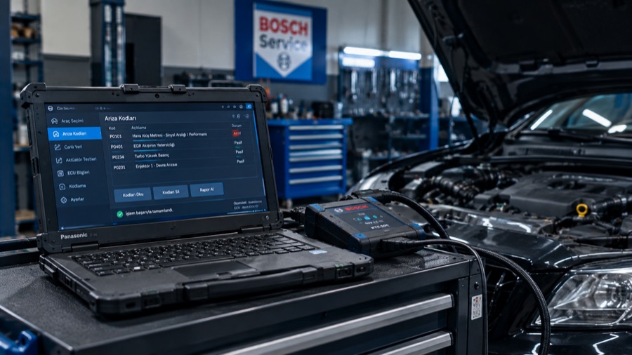Bosch OBD arıza teşhis cihazı ile bilgisayarlı arıza tespiti